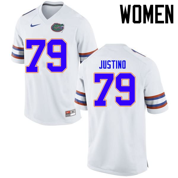 NCAA Florida Gators Daniel Justino Women's #79 Nike White Stitched Authentic College Football Jersey DCJ6364TE